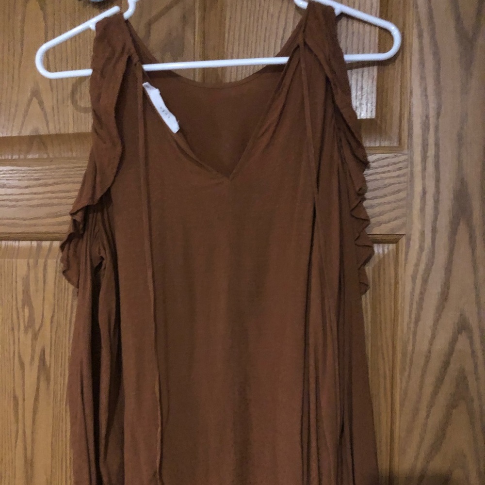 Off the shoulder long sleeve mustard color